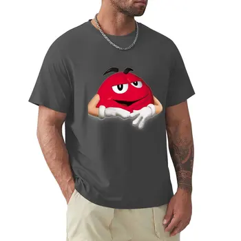 Komik şeker kırmızı Tişört ağır grafik Estetik giyim erkekler grafik t shirt