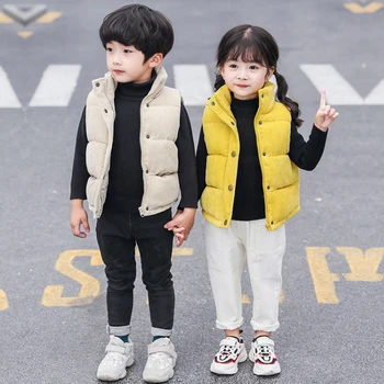 Kış sıcak ceket yelek erkek kız kadife kalın ceket 2-10year eski bebek 2022 moda yeni Kore versiyonu çocuk giyim