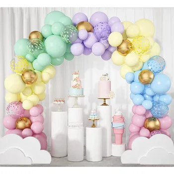 Macaron Balon Garland Lateks Balon Kemer Mutlu Doğum Günü Partisi Süslemeleri Çocuklar Yetişkin Düğün Balon Zinciri Bebek Duş Balon