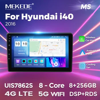 MEKEDE AI Ses Kontrolü Kablosuz Carplay Android otomobil radyosu Hyundai I40 2011-2016 Araba Multimedya Oynatıcı GPS Kafa Ünitesi 8 Çekirdekli
