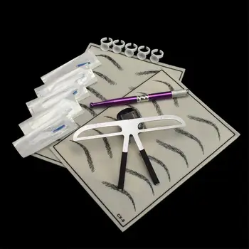 Microblading Kalıcı Kaş Cetveli İğneler Kalem mürekkebi Pigment Seti Seti