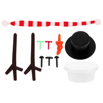 Mini Noel Kardan Adam Slush DIY Ayı Dekoratif Aksesuarları (Siyah Şapka Seti) noel Hediyesi Paketi El Yapımı Malzeme Plastik