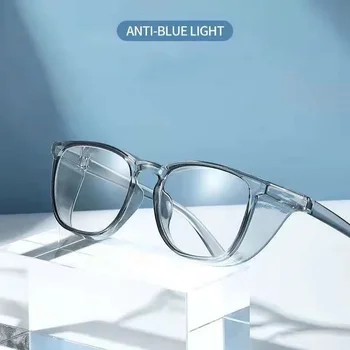 Moda Kare açık güvenlik gözlükleri laboratuvar çalışma gözlükleri Anti-mavi ışık motosiklet ekipmanları Anti sis şeffaf gözlük