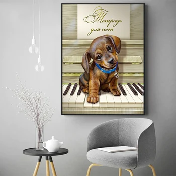 MomoArt Köpek Elmas Nakış 5D Elmas Boyama Hayvan DIY Tam Matkap Kare Yuvarlak Mozaik Piyano Çapraz Dikiş Dekor Ev İçin