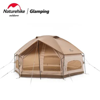 Naturehike Yeni MG Altıgen Çadır Açık Büyük Uzay Kamp Su Geçirmez Ve Rüzgara Dayanıklı Yurt Çadır Entegre çadır direği Çadır