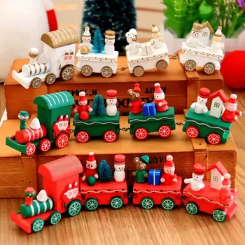 Noel Ahşap Tren 2023 Noel Süs Noel Merry Christmas Süslemeleri Navidad Hediyeler Mutlu Yeni Yıl 2024 Ev İçin