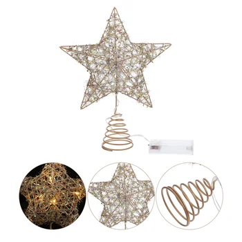 Noel ağacı Topper yıldız dekor noel ağacı yıldız Topper noel ağacı Topper yıldız LED ışıkları ile
