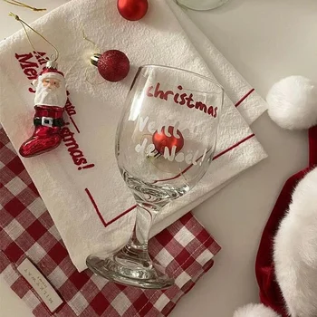 Noel cam şarap kadehi Kristal Kadeh Ev Dekorasyon noel hediyesi Parti Drinkware Şarap Su süt kadehi İçme