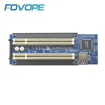 PCI-Express X1 Çift PCI Yuvaları Yükseltici Uzatın Adaptör Kartı PCI Kartlara Ekle USB 3.0 Kablosu ile Seri SATA Ses Ekran Kartı