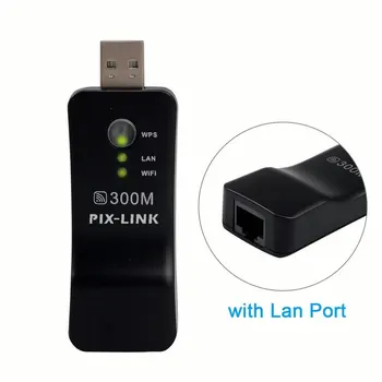 PIX-LINK UE01 300Mbps USB WİFİ Tekrarlayıcı Sinyal Genişletici WPS AP Modu Kablosuz Amplifikatör Akıllı TV Ağ Adaptörü