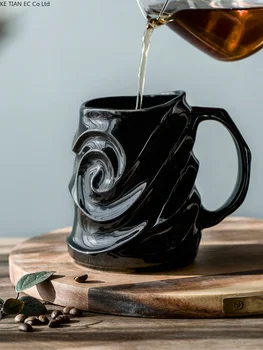 Retro Fırın Dönüştürülmüş Seramik Kahve Kupa Çift Bardak Avrupa tarzı saray seramik kupa 500ML büyük kapasiteli su bardakları