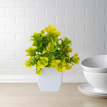 Sahte Saksı Bitki Yapay Saksı Bitki Gerçekçi Yapay Bonsai Yeşil Saksı Bitki Kapalı Açık Ev Yatak Odası için