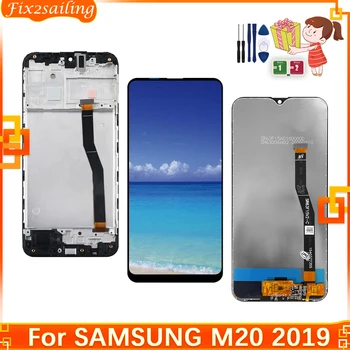 SAMSUNG Galaxy M20 2019 M205 SM-M205 M205F LCD dokunmatik ekranlı sayısallaştırıcı grup Yedek Parçalar LCD %100 % Test Edilmiş