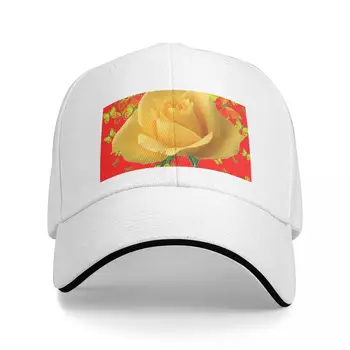 Sarı BAHÇE GÜL, KELEBEKLER kırmızı SANAT Kap beyzbol şapkası yeni şapka Şapka kadın erkek