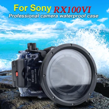 Seafrogs 60 m/195ft Sualtı Kamera Su Geçirmez Kılıf Tüplü Dalış Konut Sony RX100 VI Mark 6 Fotoğraf