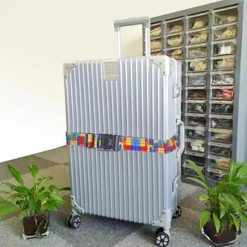 Seyahat Bavul Bandı valiz kayışı Kodlu Kilit Ağır Hizmet Tipi Geniş Uzun Ayrılabilir Renkli Blok Baskılı İş Gezisi Malzemeleri
