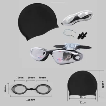 Silikon Takım Elbise Yüzme Klip Burun Kulaklıklar Yetişkin Kap Su Geçirmez Set Anti-sis Gözlük