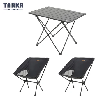 TARKA Kamp Mobilyası Seti Taşınabilir Katlanır Sandalye ve Katlanabilir Masa Seti Camper Ekipmanları Malzemeleri Piknik Turist Aksesuarları