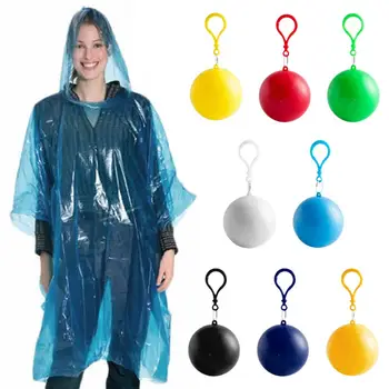 Tek kullanımlık Yağmurluk Topu Yetişkinler Çocuklar Evrensel Çok renkli Yağmur Geçirmez Taşınabilir Yağmur Panço Yağmurluk Topu Açık Havada Malzemeleri