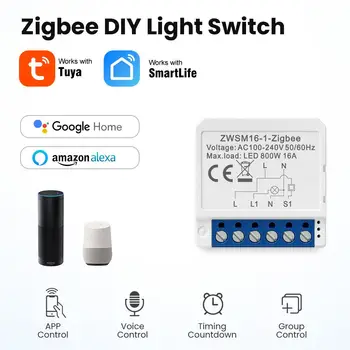 Tuya ZigBee On-off 1/2/3/4 yollu Çift kontrol anahtar modülü devre kesici Akıllı Ev App Ses Kontrolü Uzaktan Kumanda