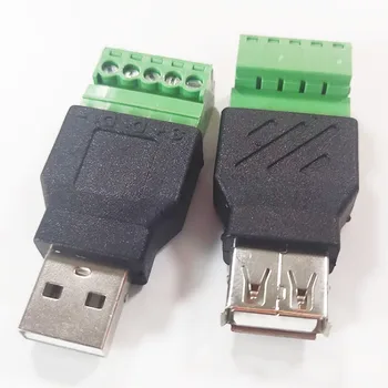 USB Dişi Vidalı Konnektörler USB2. 0 Dişi Jack USB Fişi İle Kalkan Konektörü USB Dişi Vidalı Terminal