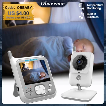 VB607 Video bebek izleme monitörü 3.2 İnç LCD Çocuk Bakıcısı 2 Yönlü Ses Gece Lambası Kamera Sıcaklık Algılama Dadı Pet Bebek Ninni Kamera