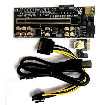 VER018 PRO PCI-E Yükseltici Kart USB 3.0 Kablosu 018 artı PCI Express 1X İla 16X Genişletici PCIe Adaptörü BTC Madencilik(Siyah)