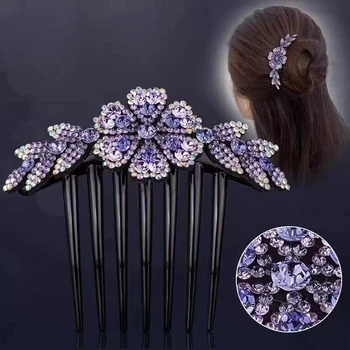 Vintage Kristal Çiçek Saç Combs Kadınlar Zarif saç aksesuarları Gelin Kristal Saç Süsleri Saç Klipleri düğün takısı Hediye