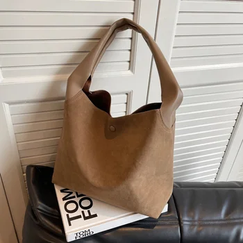 Vintage omuz çantaları için kadın büyük el çantası Çantası 2023 Retro PU deri çapraz askılı çanta Kadın Seyahat Çanta Tasarımcısı Trend Alışveriş Tote