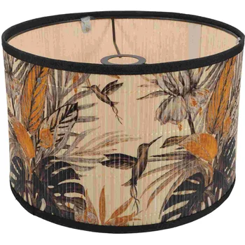 Vintage Çiçek Lamba Gölge Bambu Davul Abajur Kapağı E27 Çin Tarzı avize lamba Tonları aydınlatma koruması yatak odası lambası Gölge