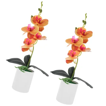 Yapay Saksı Çiçek Orkide Masa Yapay Saksı Güve Orkide Bahçe Pencere Ev Dekorasyon Saksı Süsler