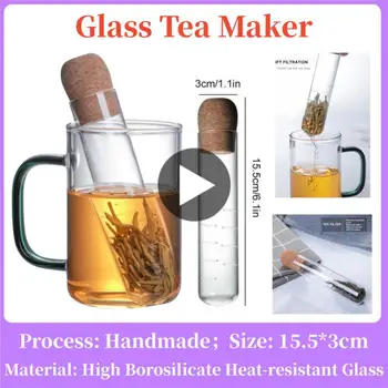 Yaratıcı Cam Çay Demlik Boru Cam Tasarım çay süzgeci Kupa Fantezi Filtresi puer çay Çay Araçları Mantar Tıpa İle