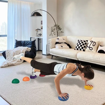 Yarım Yuvarlak Masaj Topu Yoga Egzersiz Denge Topu PVC Şişme Yoga Topları 8 Renkler Spor Salonu fitness pilates masaj aleti