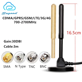Yeni harici CDMA / GPRS / GSM / LTE/3G / 4G tam bant manyetik vantuz anten 30dbi yüksek kazanç SMA / N / TNC / BNC konnektör 3m kablo