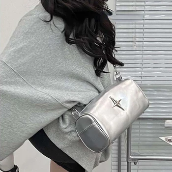 Yeni Japon Vintage Yıldız Çanta Kadınlar için Kore Basit Moda Tiki omuzdan askili çanta Y2k Estetik Streetwear Crossbody Çanta