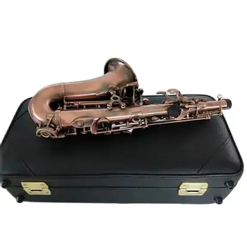 Yeni Soprano Kavisli sax Antika Bakır Kırmızı Tom Saksafon S-991Bb Enstrüman ağızlık aksesuarları Hediye