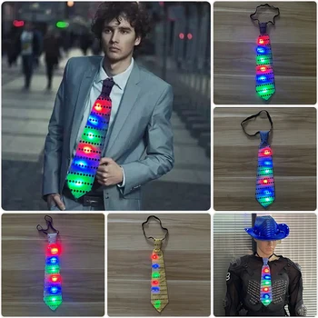 Yeni Tasarım Led adam kravat Rave DJ dans erkekler parti kulübü sahne Festivali Glow sahne yanıp sönen ışık olay papyon