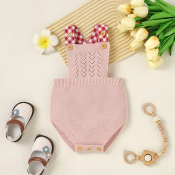 Yenidoğan Bebek Bebek Örgü Romper Pamuk Kolsuz Erkek Kız Katı Kazak Elbise 18 Aylık Kıyafet Kız Bebek Elbise 12 Ay