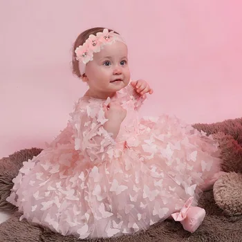 Yenidoğan Elbise Çiçekler Örgü Moda 3 6 12 18 24 36 Ay Parti Küçük Prenses Bebek Elbise Noel doğum günü hediyesi Çocuk Giysileri