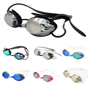 Yetişkin Profesyonel yüzme gözlükleri Yüksek Çözünürlüklü Su Geçirmez, Anti-sis Elektroliz Lens Gözlük Ayarlanabilir Dalış Gözlük